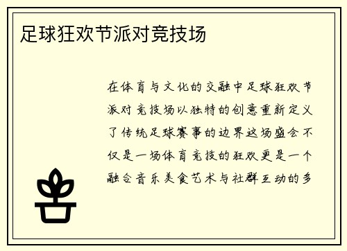 足球狂欢节派对竞技场